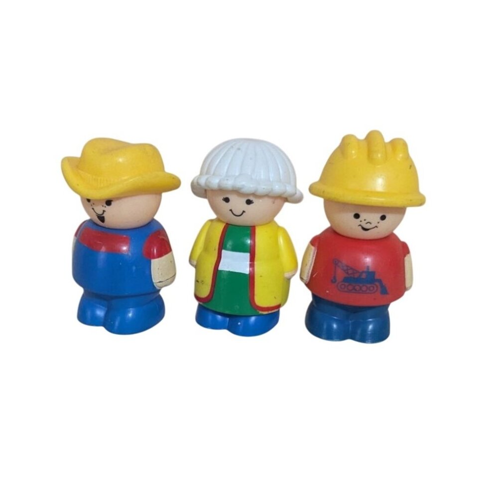 Shelcore‎ Vintage Figurine Set - Farmer Chef & Construction Worker Toys